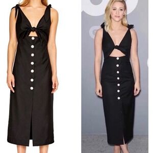 Alice McCall Nara Womens Cut-Out Cocktail Midi Dress, Black
